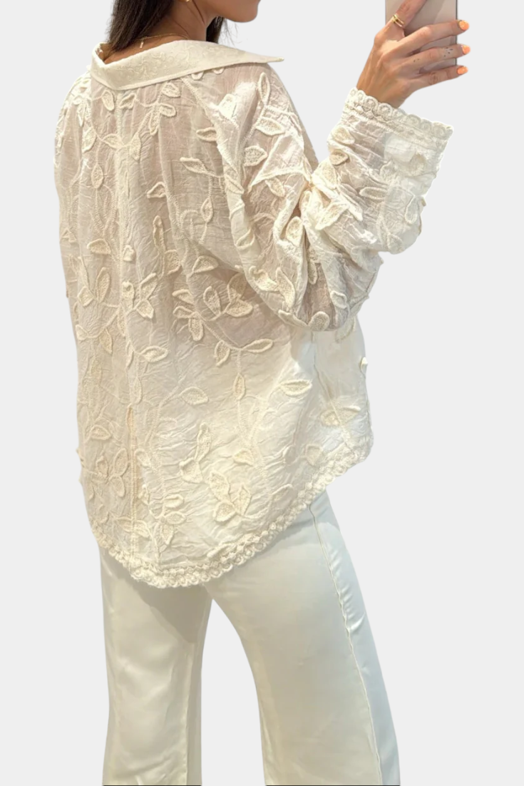 Prairie Camisa de Encaje Bordado