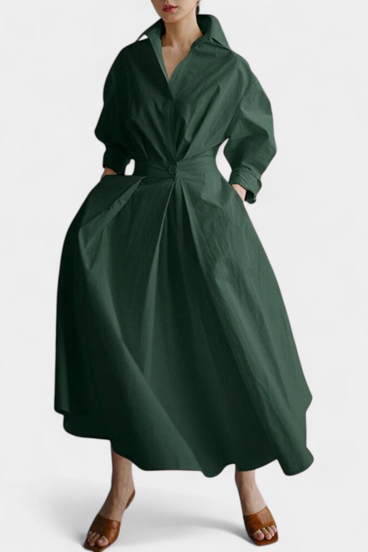 Miriam Vestido Maxi de Manga Larga Retro