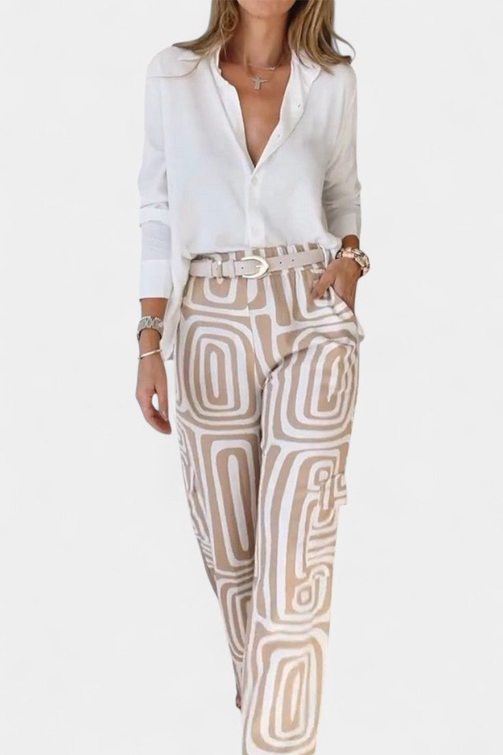 Calla Conjunto de Dos Piezas de Manga Larga