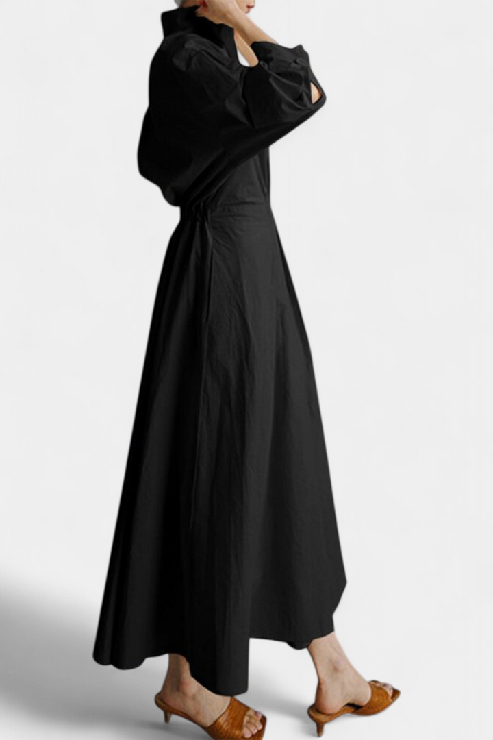 Miriam Vestido Maxi de Manga Larga Retro