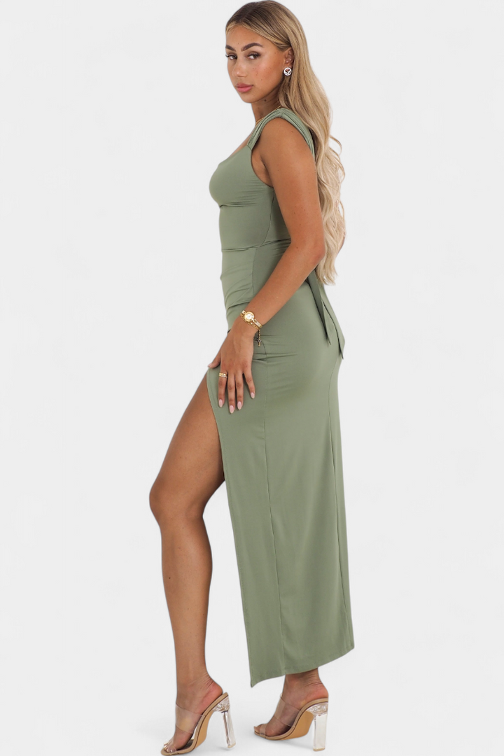 Viveka Vestido con Lazo en la Espalda y Comodidad Elástica