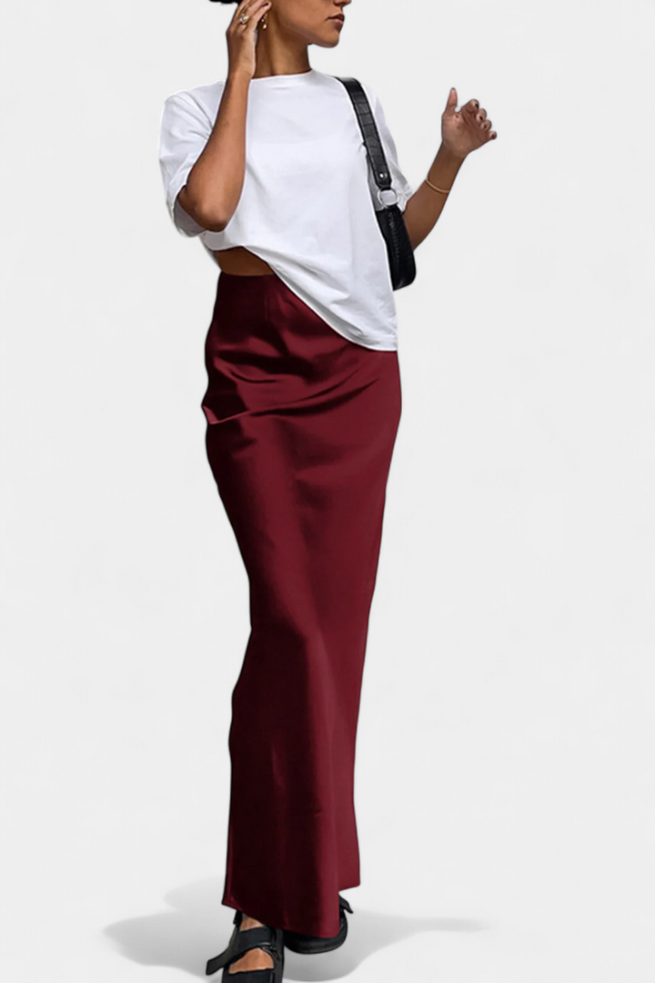 Fable Falda Maxi Utility de Diseño Liso y Estilo Pulido