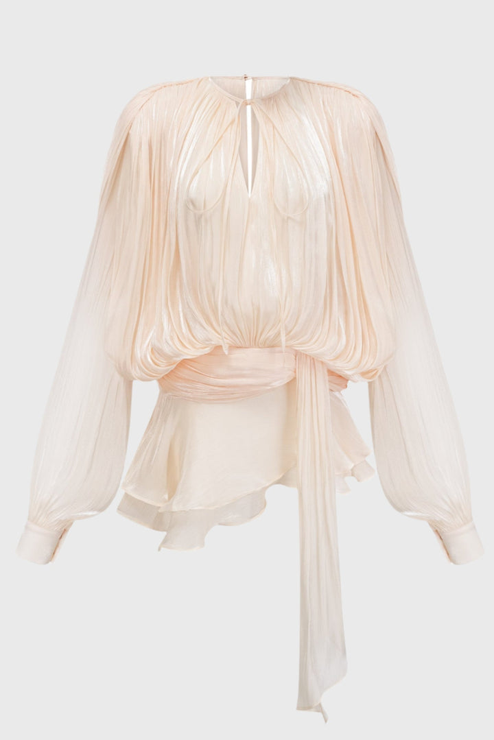 Aurore Vestido Mini con Volantes y Pliegues Completos