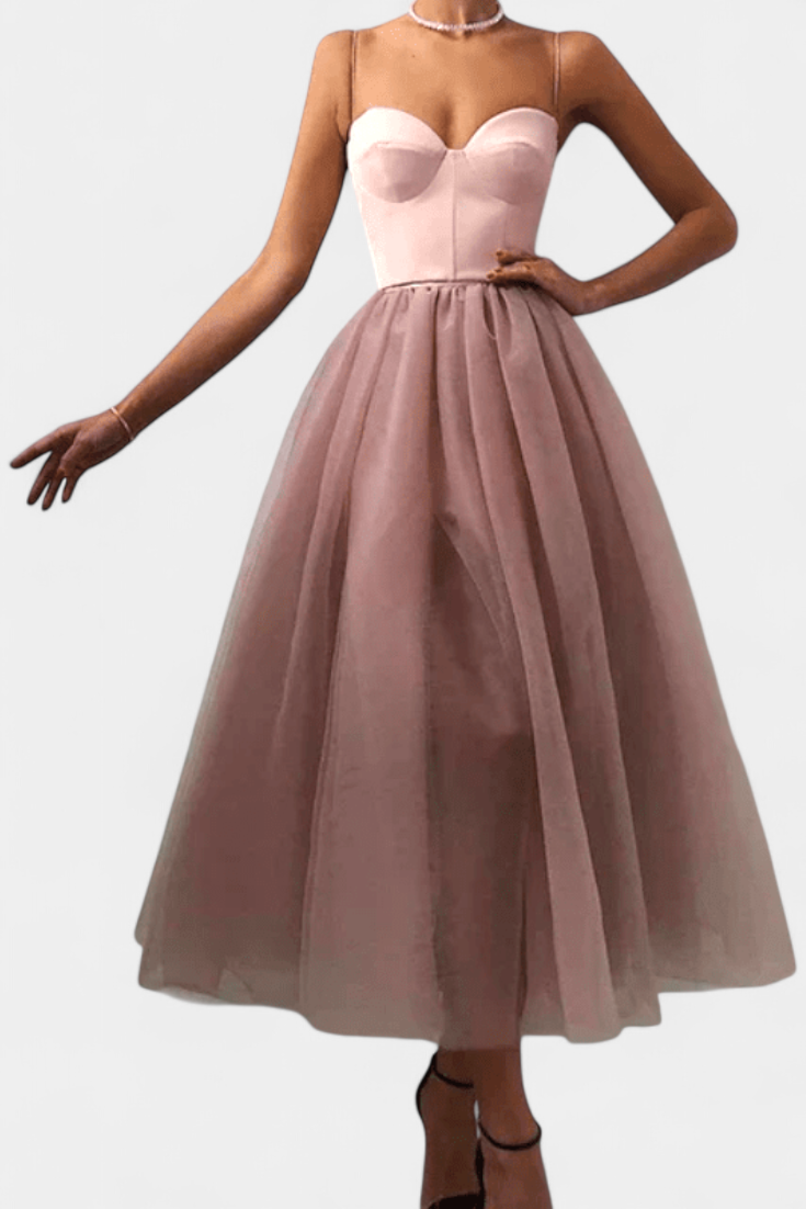 Widya Vestido Maxi de Tul con Corsé