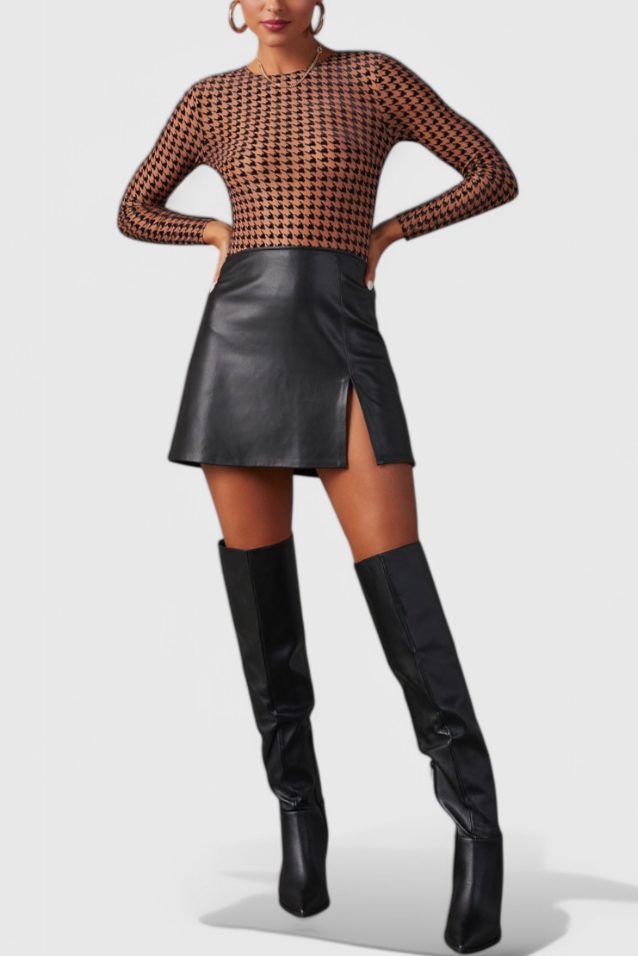 Bella Botas Negras por Encima de la Rodilla con Tacón Ancho