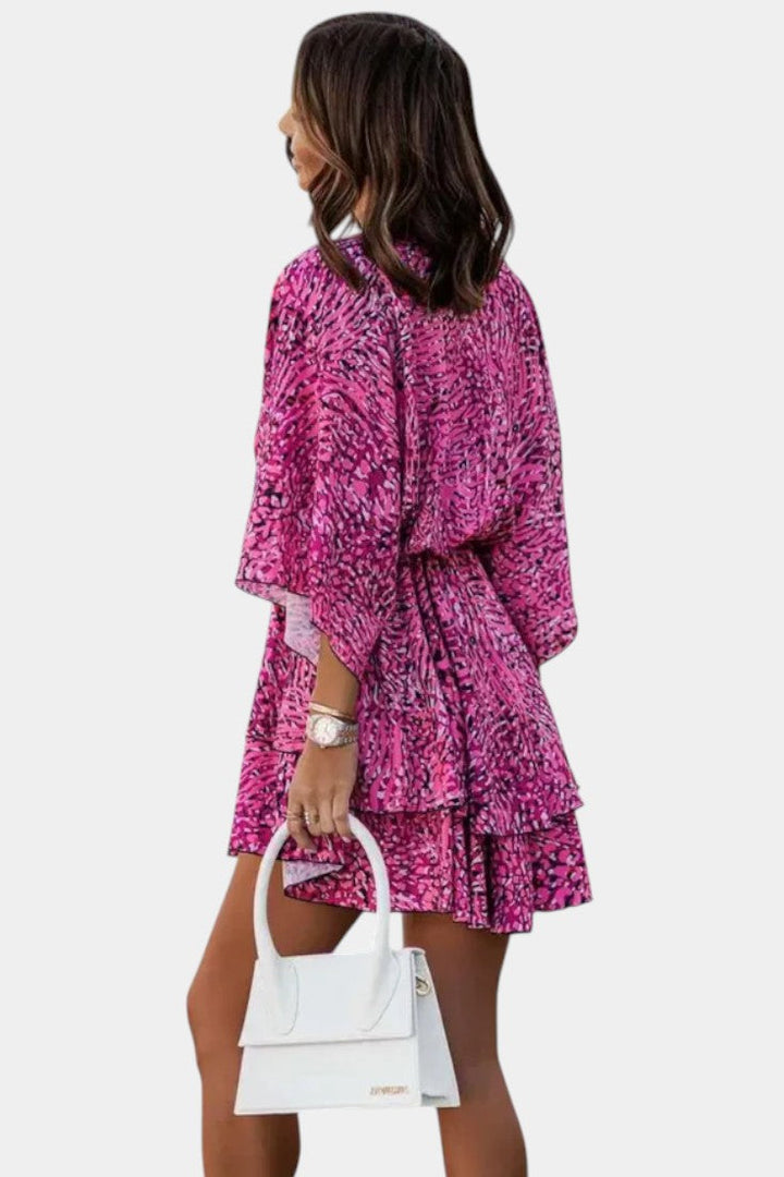 Eliza Vestido Mini con Nudo Frontal y Volantes