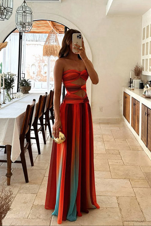 Maisie Vestido Maxi Sin Tirantes de Corte A-Line