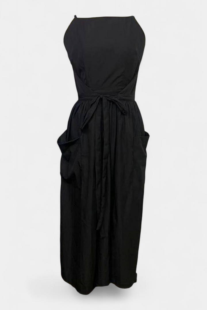 Dezi Vestido Largo Sin Tirantes con Cordones Laterales Ajustables