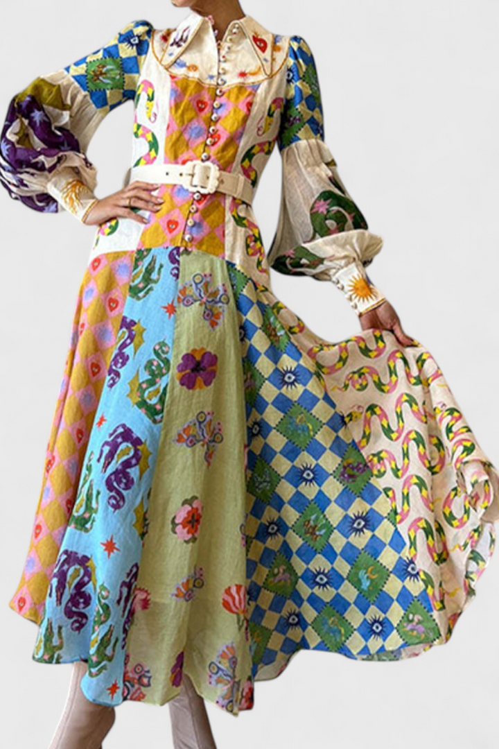 Vestido Midi Elegante Fit-and-Flare Natasha