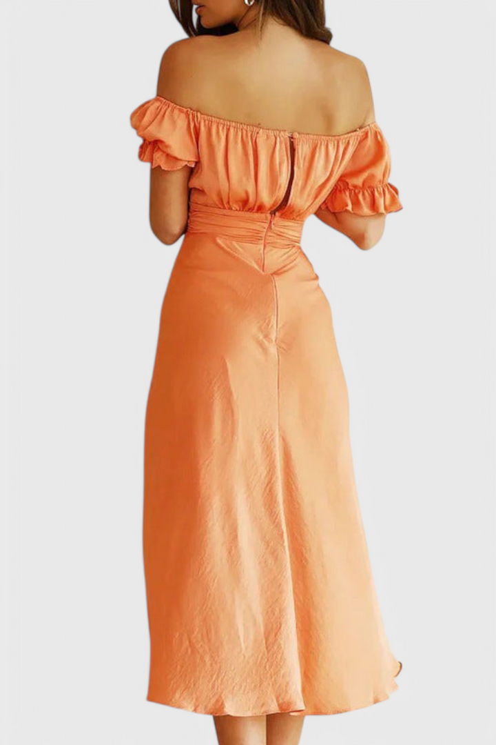 Lucia Vestido Midi Off-Shoulder