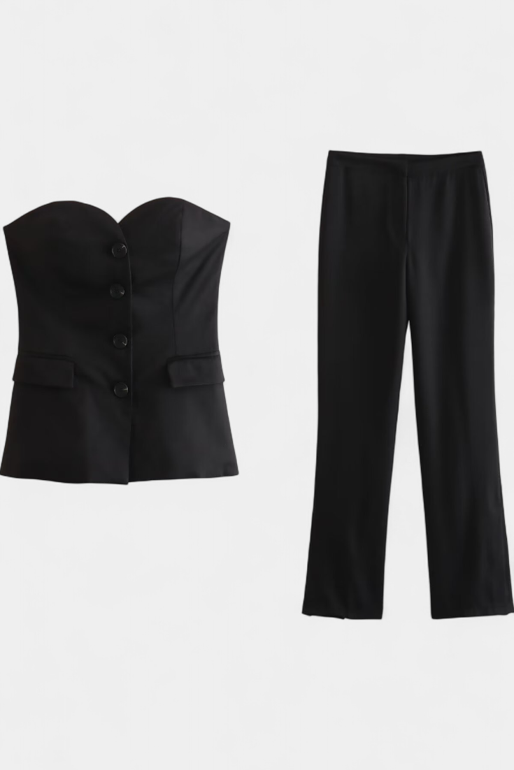 Paesha Conjunto Relajado sin Mangas y Pierna Ancha