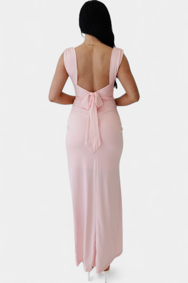 Viveka Vestido con Lazo en la Espalda y Comodidad Elástica