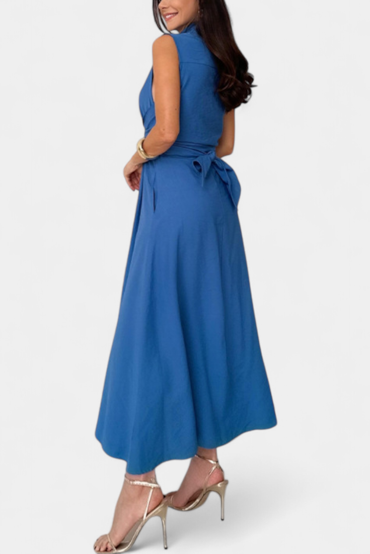 Meryl Vestido Camisero con Botones y Lazo Ajustable