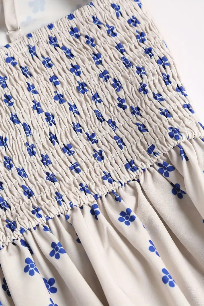 Maricela Vestido Vintage con Tirantes y Estampado de Sardinas