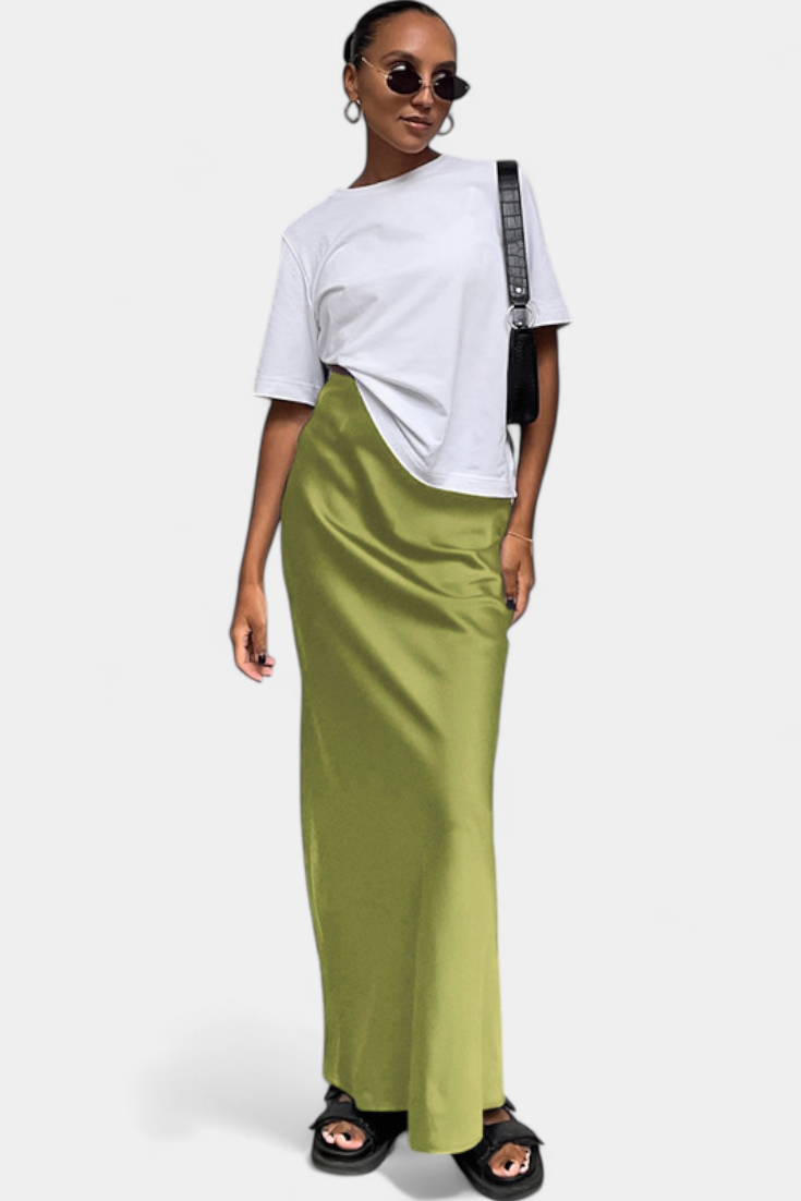 Fable Falda Maxi Utility de Diseño Liso y Estilo Pulido