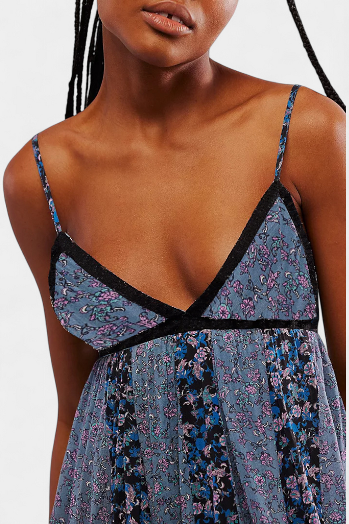 Lexa Vestido Boho Floral de Chiffon con Espalda Descubierta