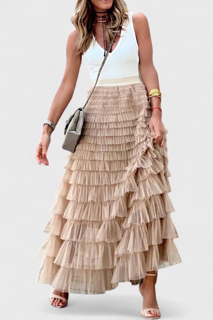 Capucine Falda Larga de Tul Vintage