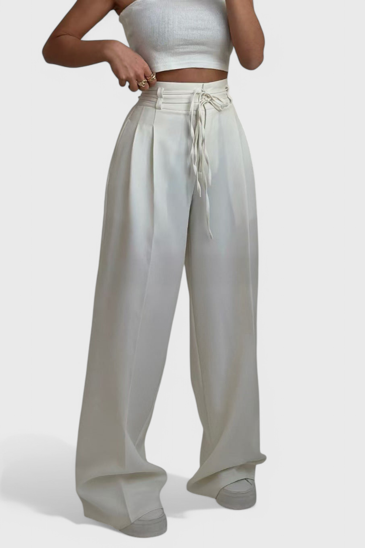 Sophie Pantalones de Pierna Ancha con Cordones