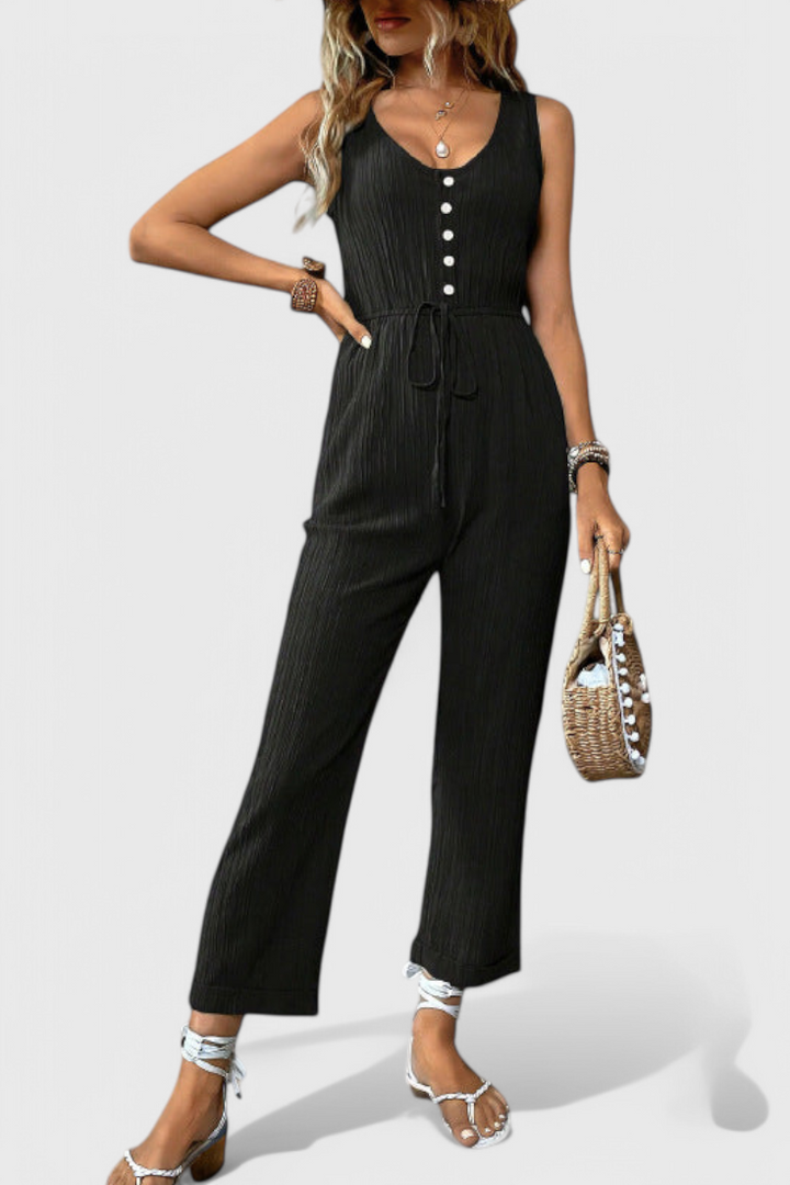 Marisela Mono Texturizado con Escote en V