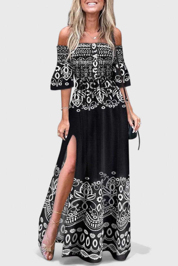 Giulia Vestido Maxi Floral Off-Shoulder