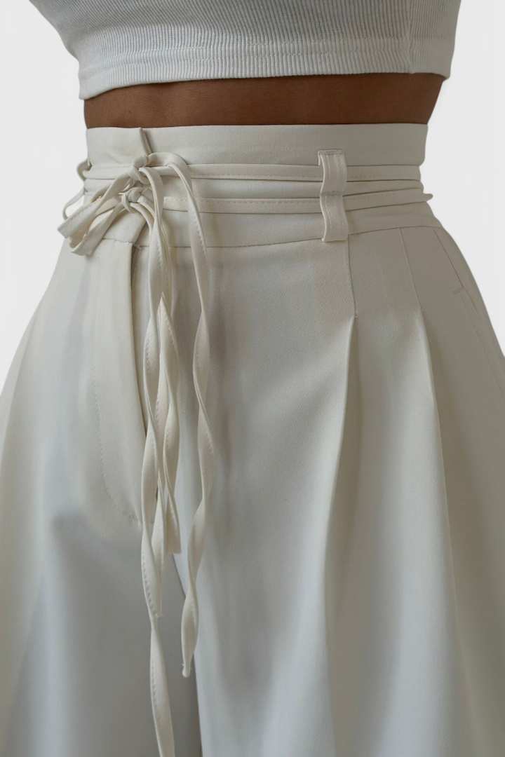 Sophie Pantalones de Pierna Ancha con Cordones