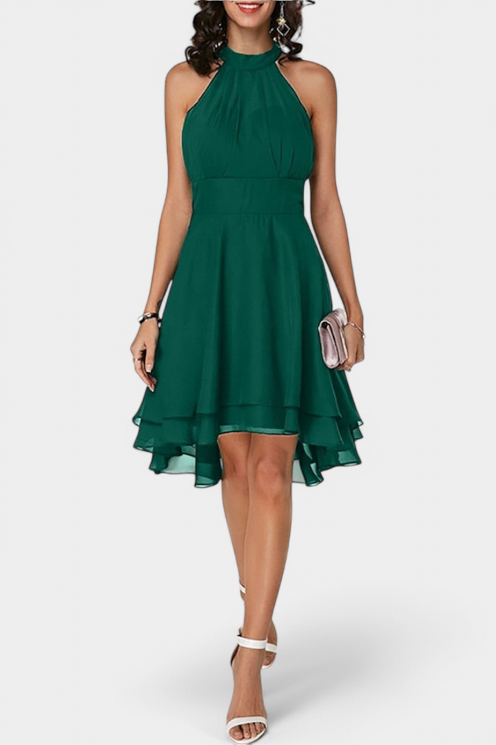 Anouk Vestido de Gasa con Volantes y Silueta Entallada