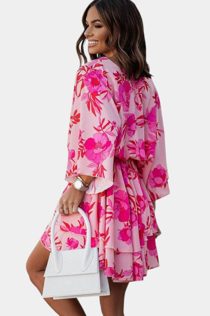 Eliza Vestido Mini con Nudo Frontal y Volantes