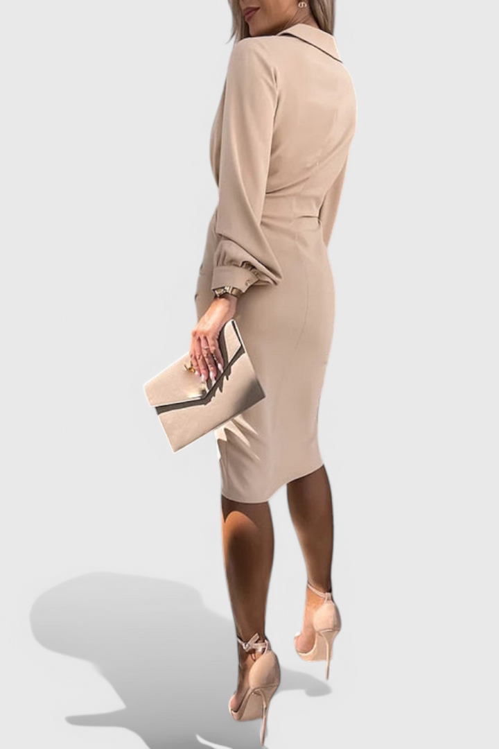 Lillian Vestido Midi con Detalle Cortado