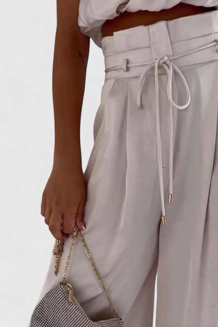 Helira Conjunto Dos Piezas con Top Fluido y Pantalón Palazzo