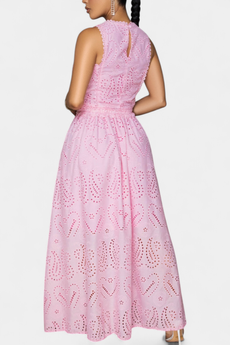 Danitza Conjunto Romántico de Encaje Floral Calado