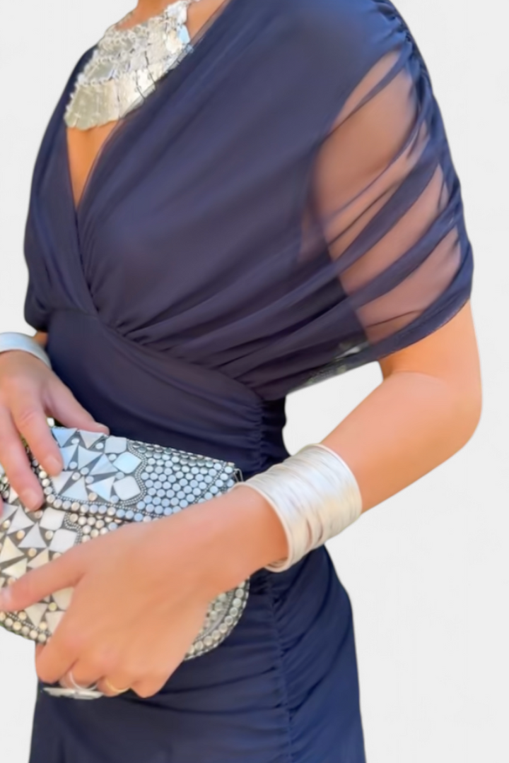 Alondra Vestido Largo con Estampado Floral Fantasía y Escote en V