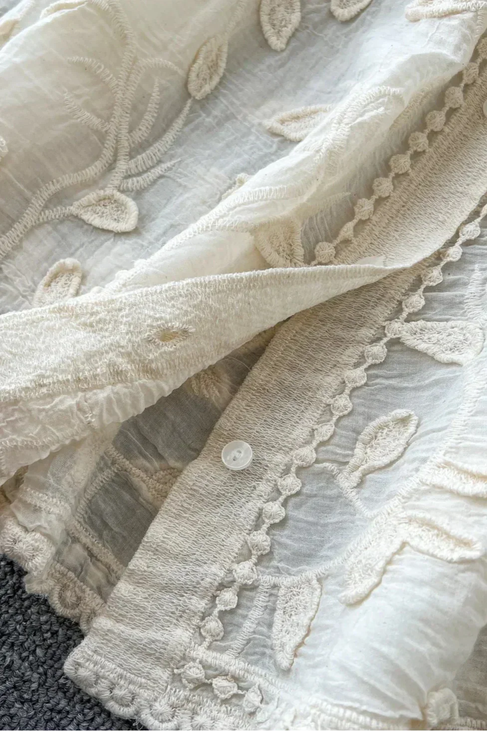 Prairie Camisa de Encaje Bordado