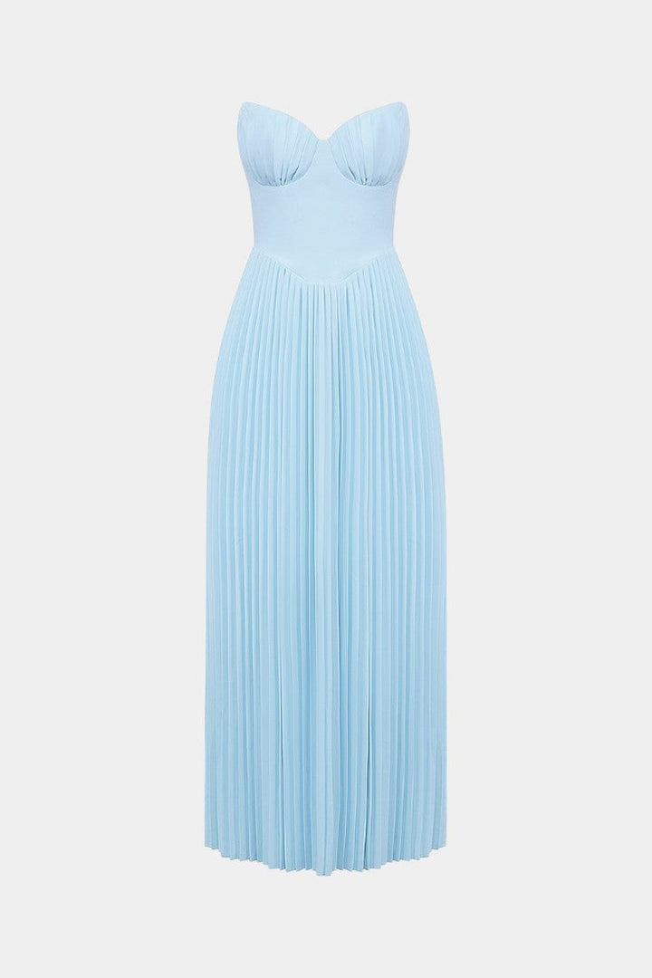 Seraphina Vestido Bustier Plisado Sin Tirantes