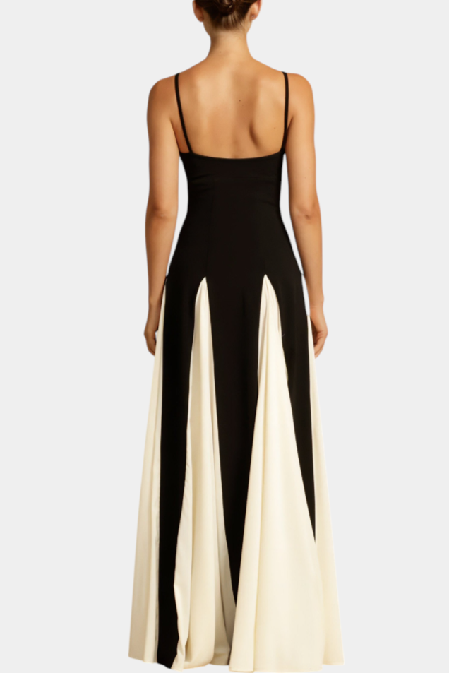 Catalina Vestido Maxi Bicolor de Tirantes Finos