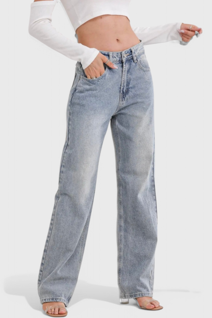 Jeans Roxy Vintage Desgastados de Cintura Alta