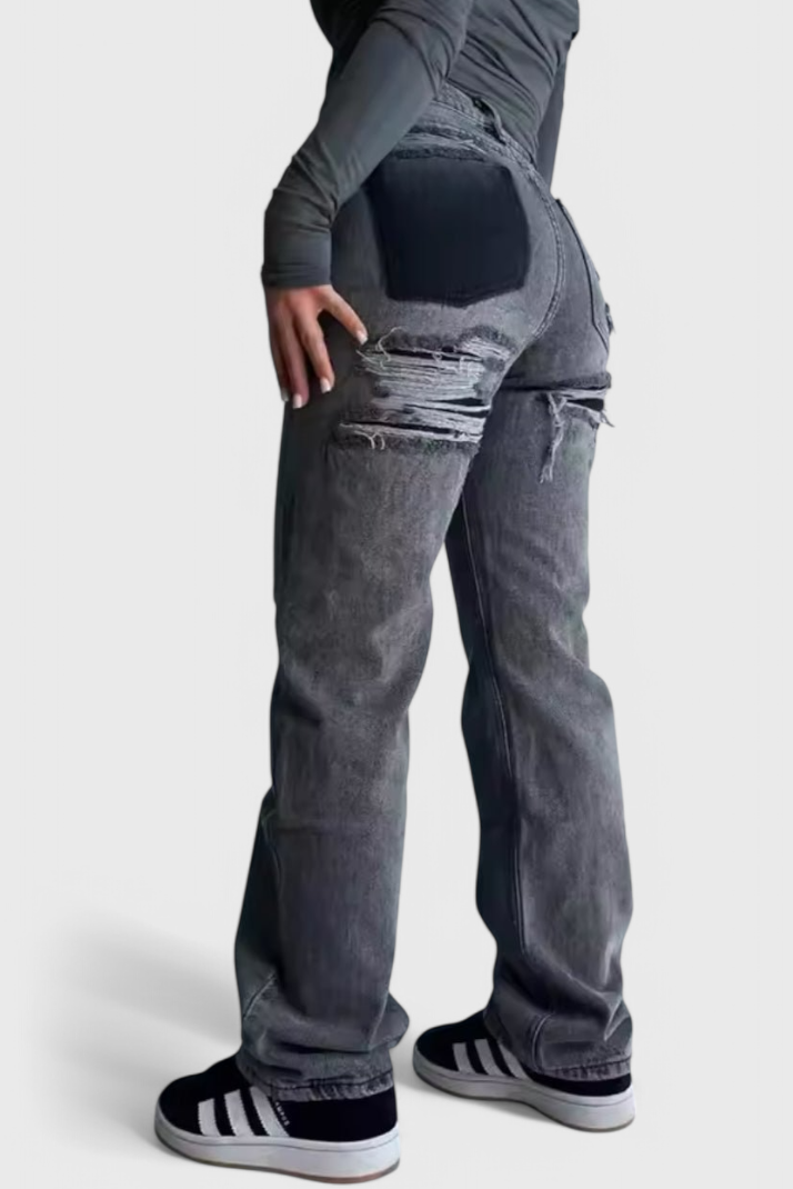 Jeans Roxy Vintage Desgastados de Cintura Alta