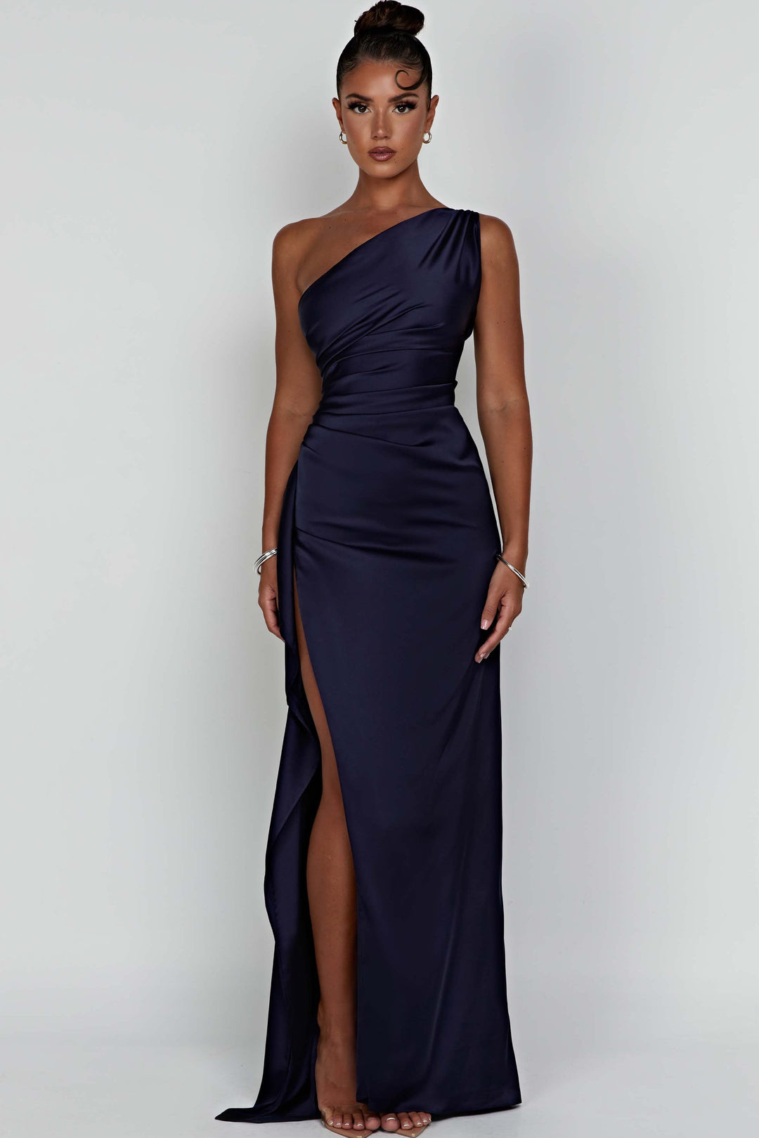 Emberly Vestido Maxi de Un Solo Hombro con Abertura Alta