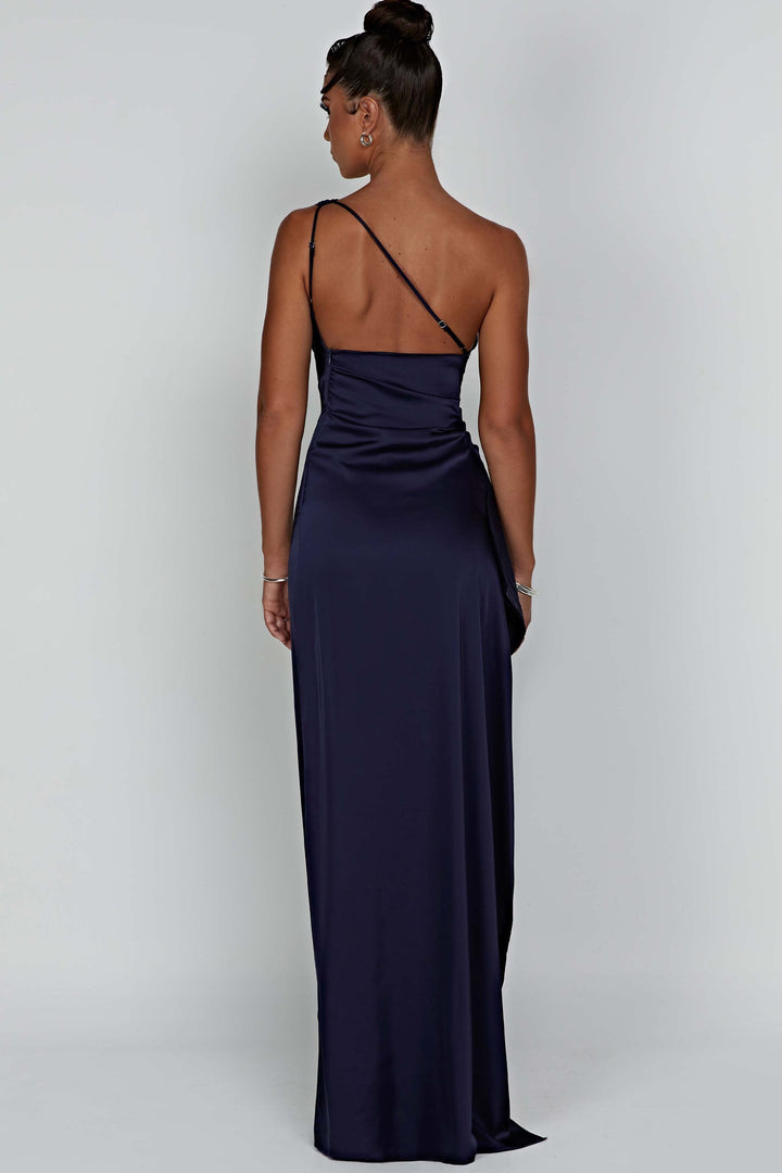 Emberly Vestido Maxi de Un Solo Hombro con Abertura Alta