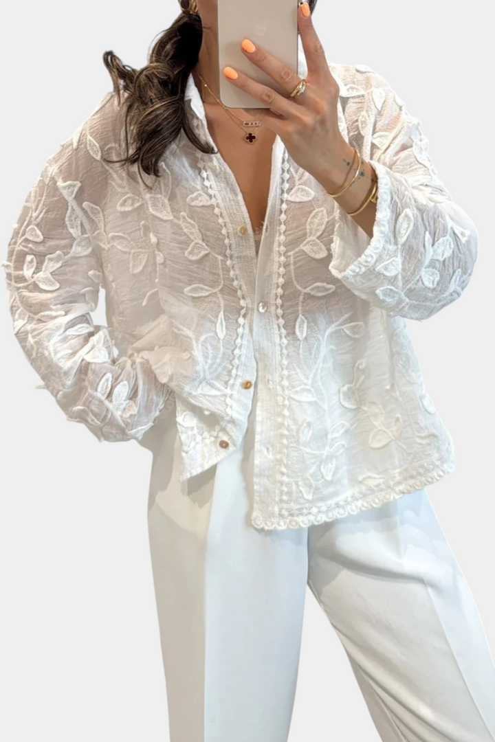 Prairie Camisa de Encaje Bordado