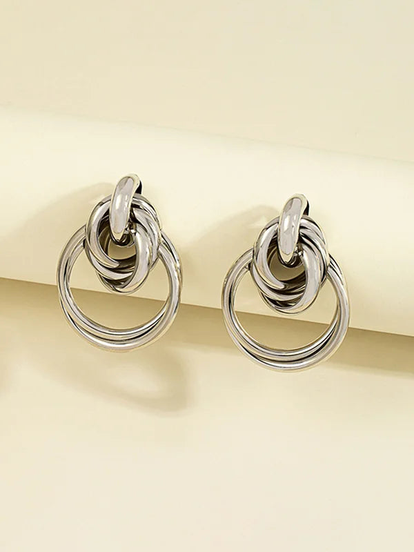 Gold Intertwined Hoop Earrings