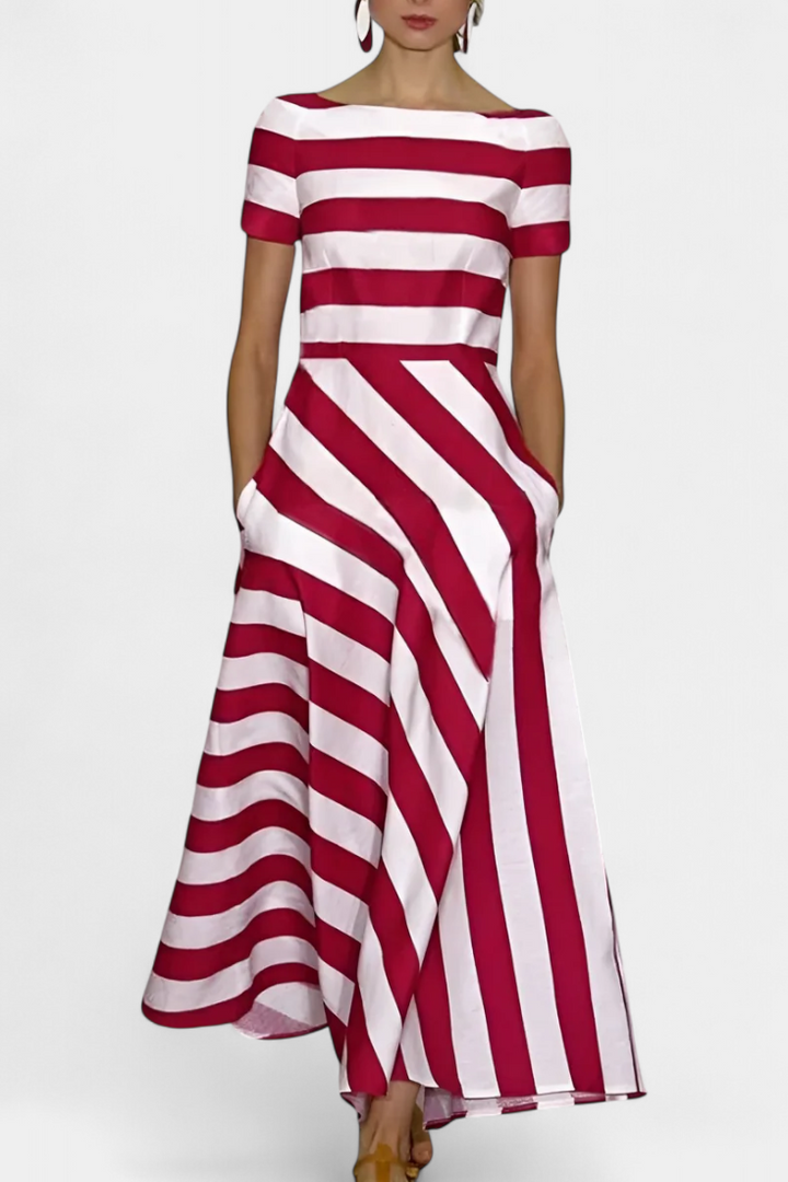 Lustra Vestido Maxi de Rayas con Corte Fluido y Caída Relajada