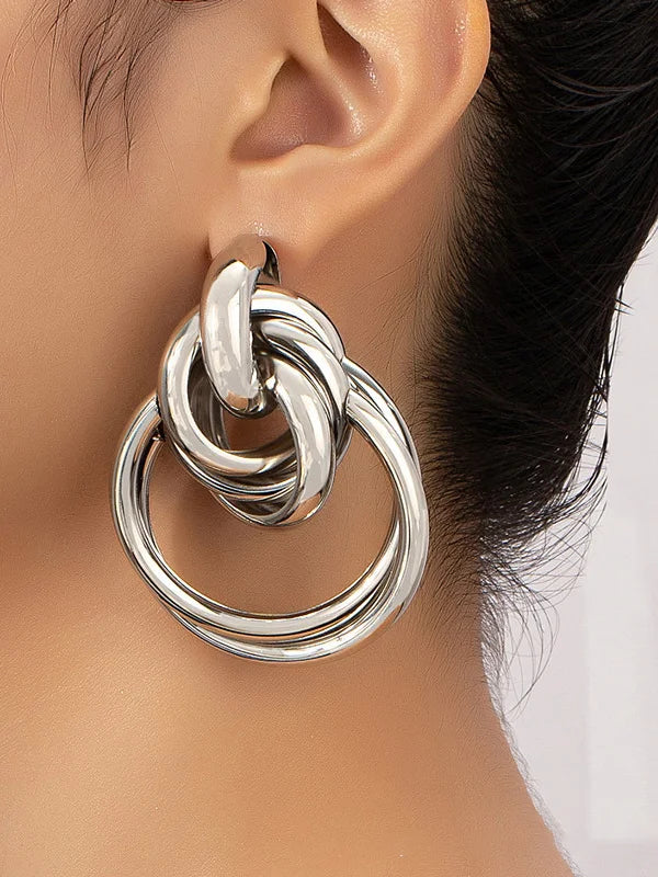 Gold Intertwined Hoop Earrings