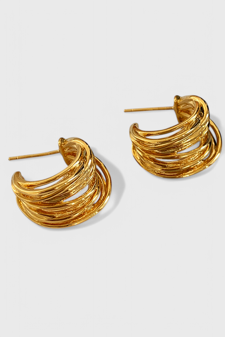 C-Shaped Hoop Earrings