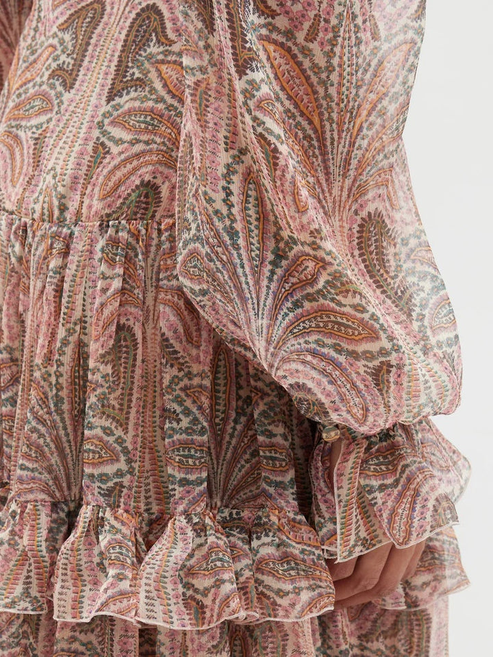 Ayla Vestido Maxi con Estampado Paisley Vintage