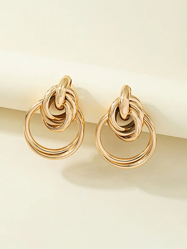 Gold Intertwined Hoop Earrings