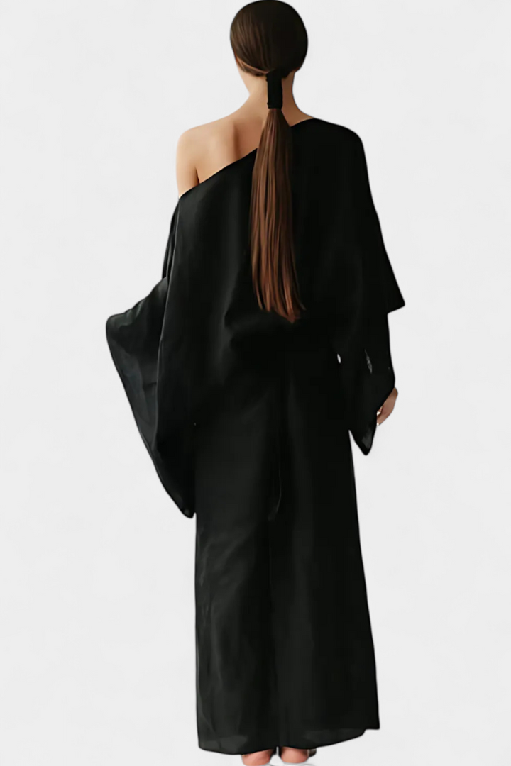 Kamilia Vestido Kimono de Lino y Algodón con Cinturón