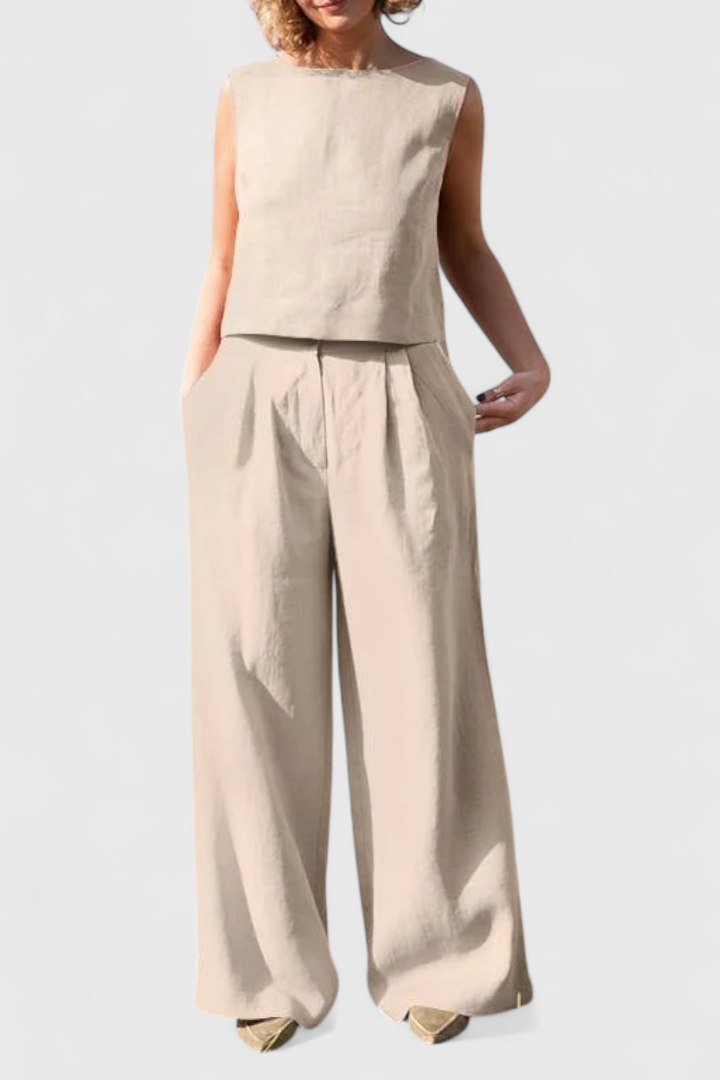 Yvanne Conjunto Vintage Sin Mangas de Verano