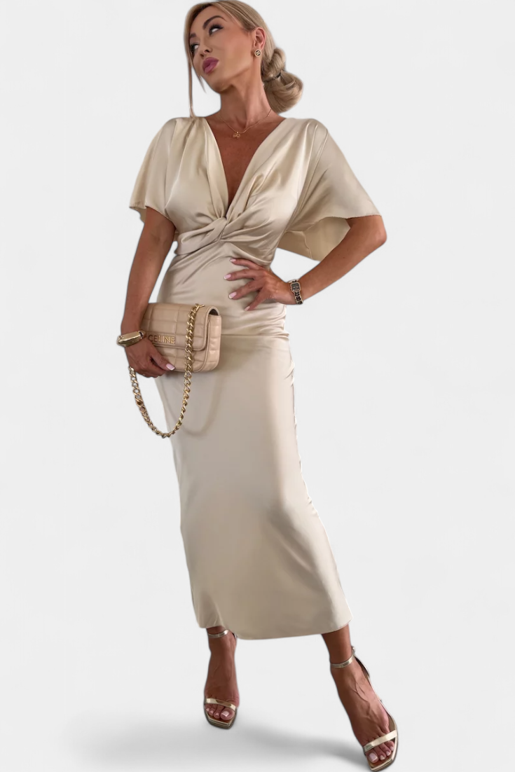 Emryn Vestido Suave con Nudo Cruzado