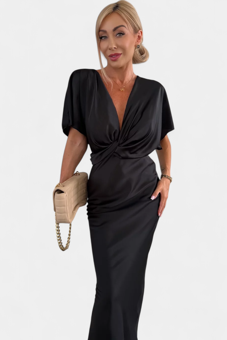 Emryn Vestido Suave con Nudo Cruzado