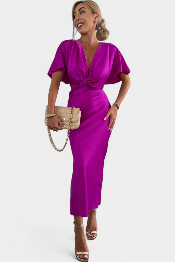 Emryn Vestido Suave con Nudo Cruzado